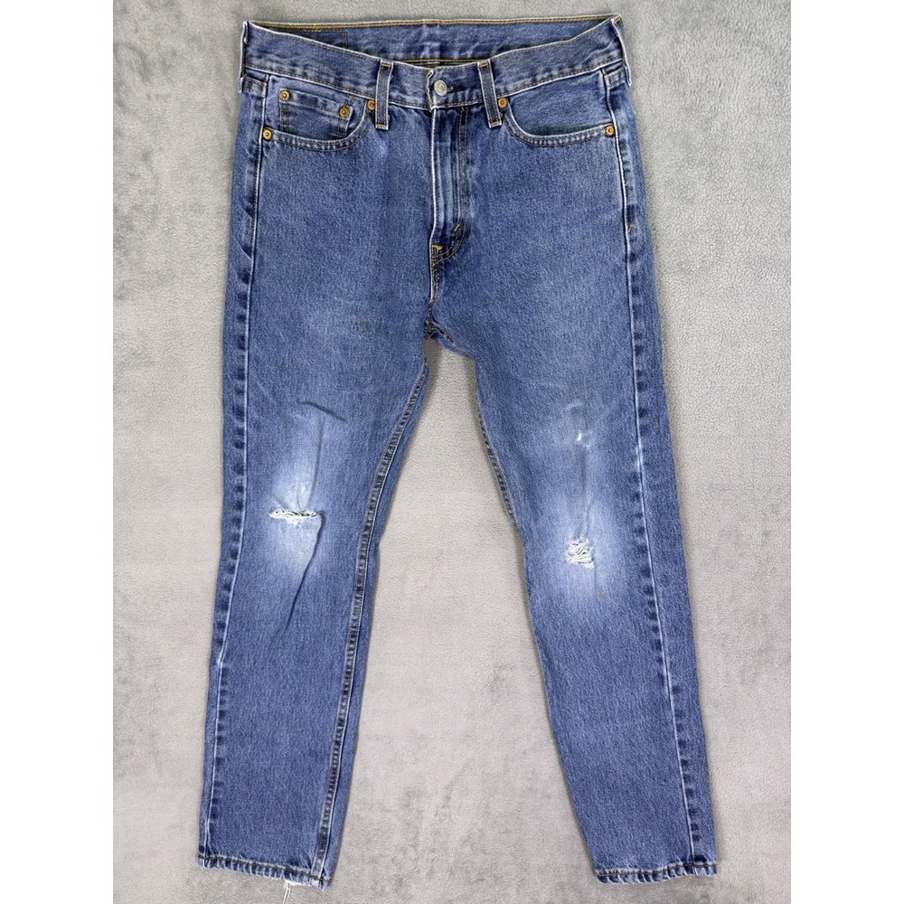 Levis 505 Jeans Mens 30x32 Blue Straight Medium Wash Denim Mid Rise Workwear